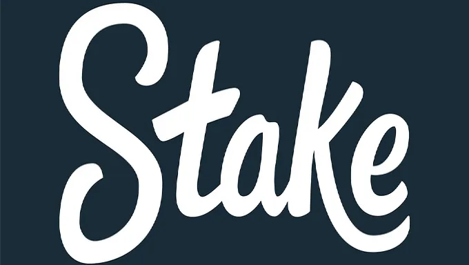 Stake.com Casino logo in white on a blue background