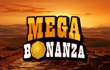 MegaBonanza Casino logo, with a setting sun and desert imagery in the background.