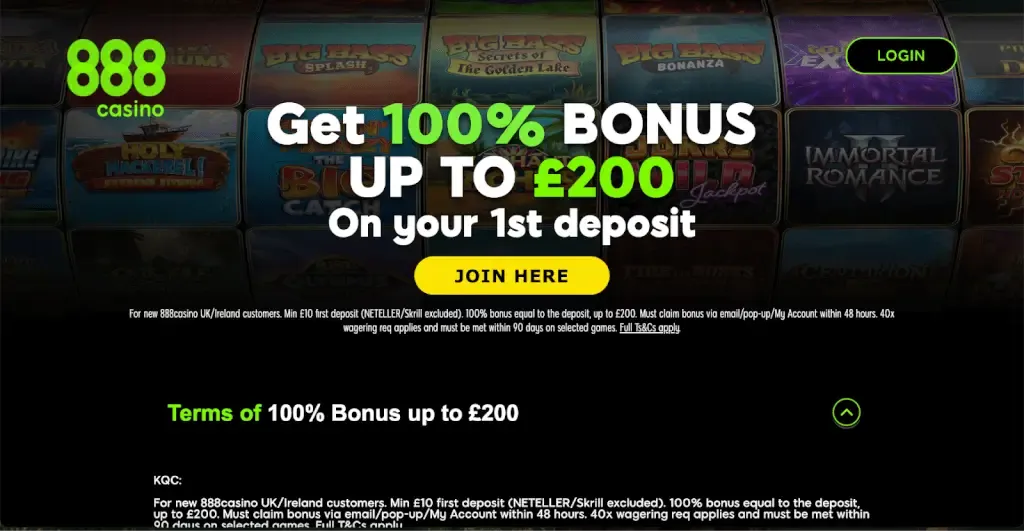 888Casino sticky bonus