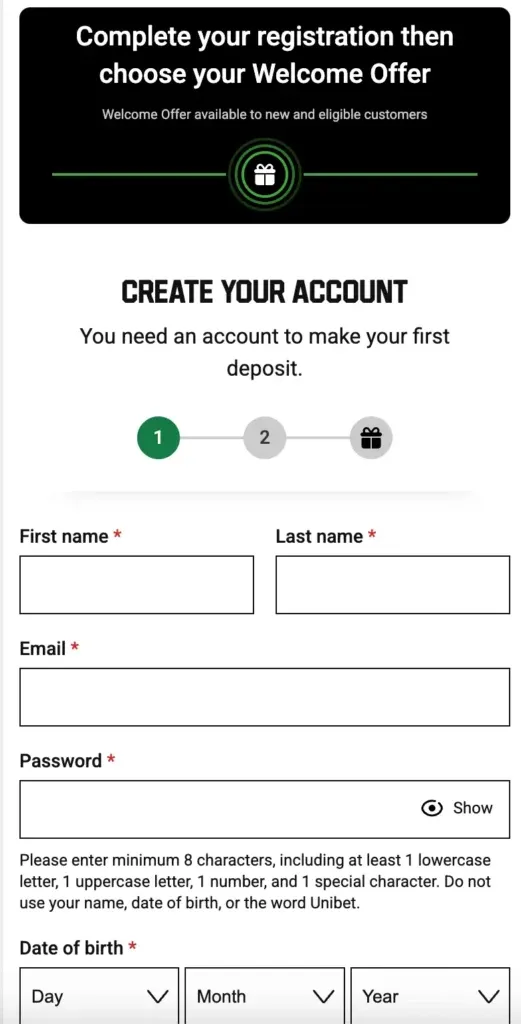 UK Online Casino signup process