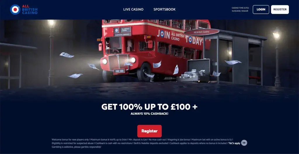 All British Casino welcome bonus