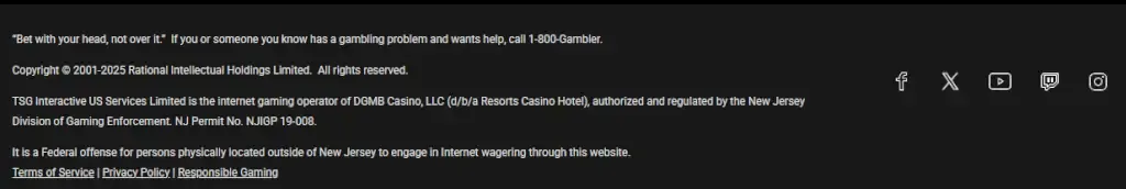 Responsible Gambling message