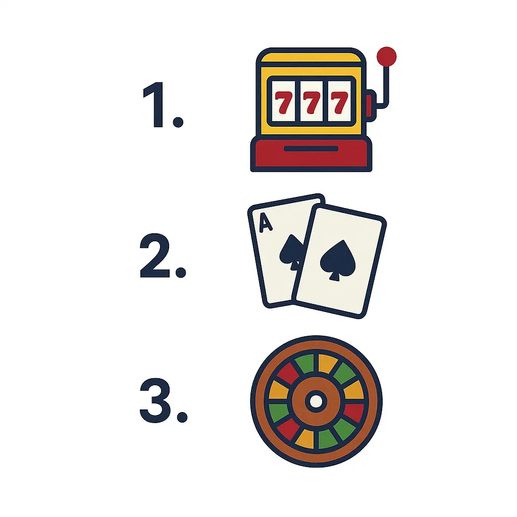 Game contribution percentage graphic, with slots at 1, table games at 2, and roulette at 3.