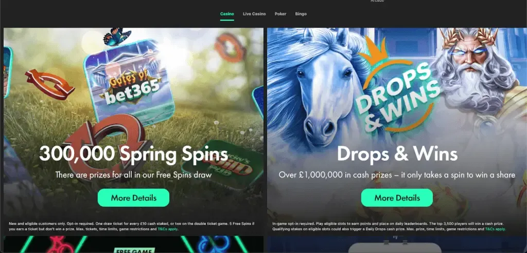 bet365 Casino bonuses