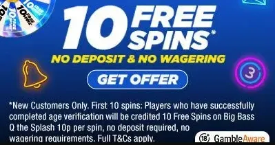 10 free spins promo page at an online casino