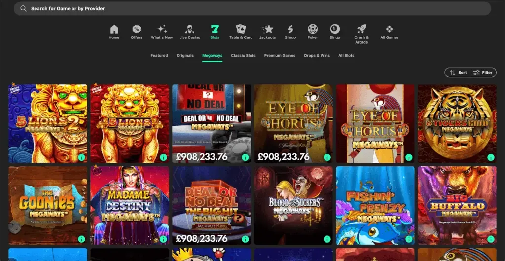 Casino slot selection