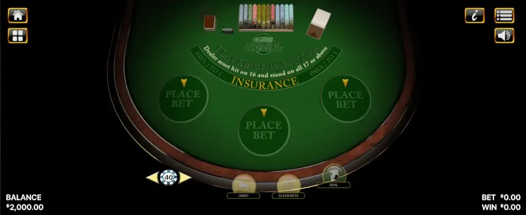 American Blackjack at an online casino