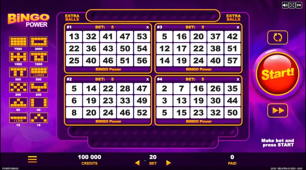 Bingo at an online casino