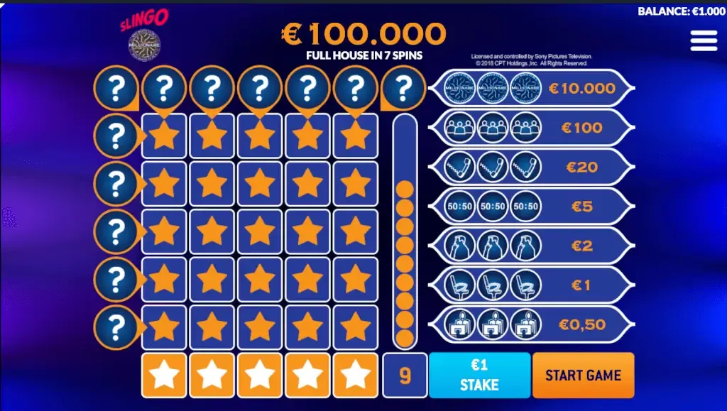 Game Shows at an online casino
