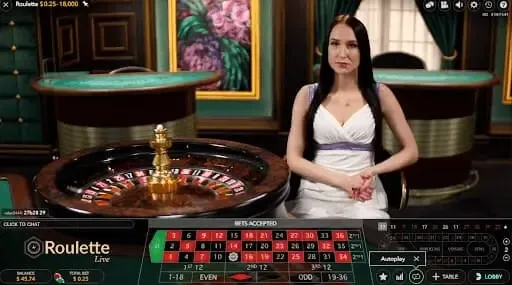 Live Roulette at an online casino