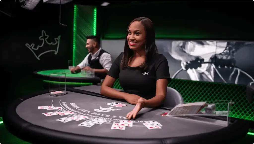 Live blackjack at an online casino
