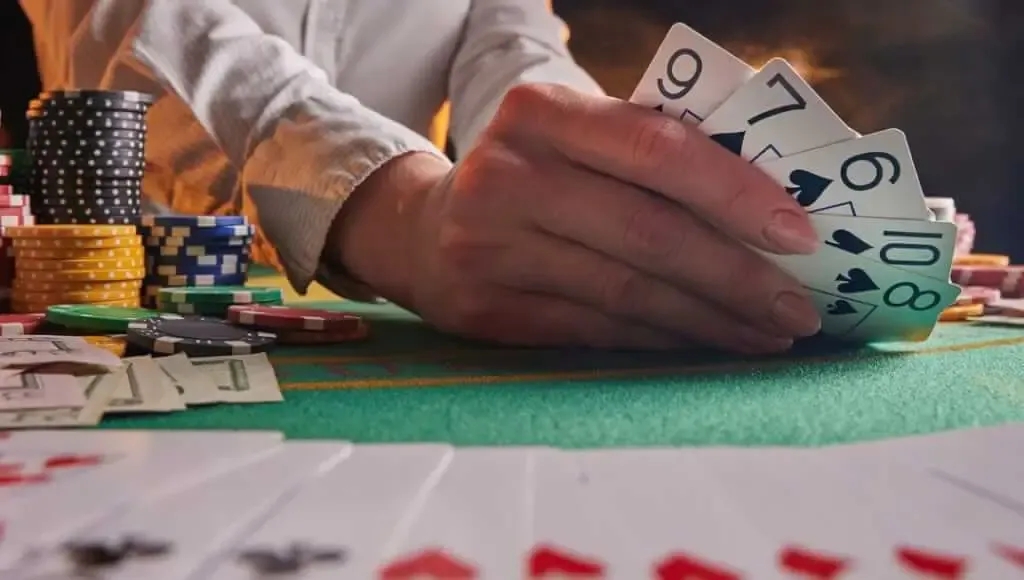 Live poker at an online casino