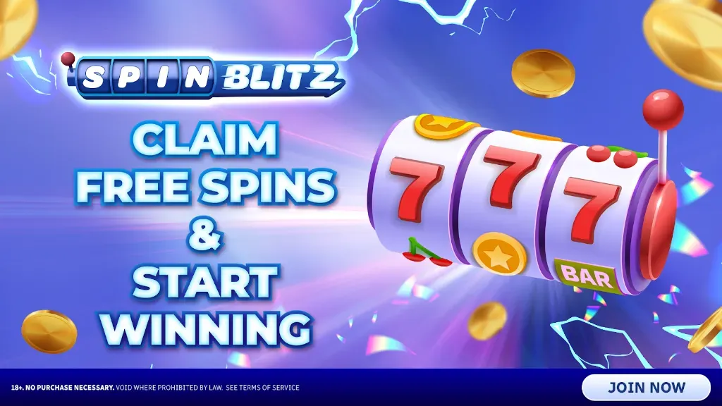 Spin Blitz - Banner with free spins offer.