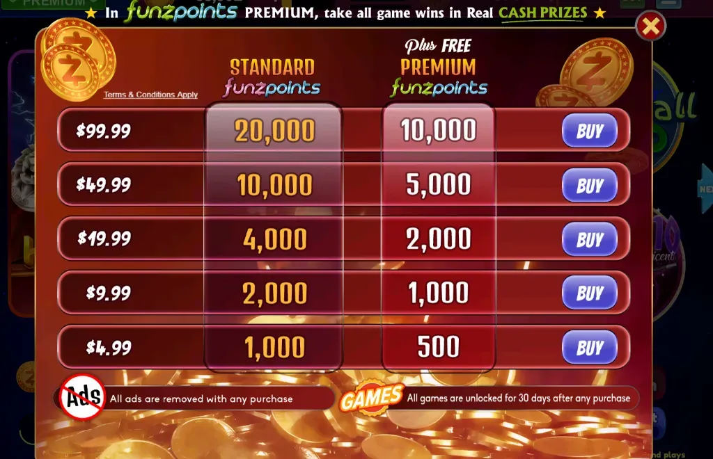 funzpoints - Product photo with pricing options.