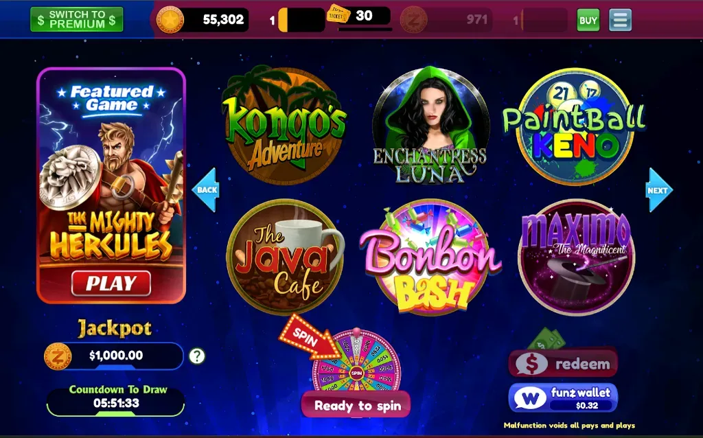 The Mighty Hercules - Game banner with jackpot.