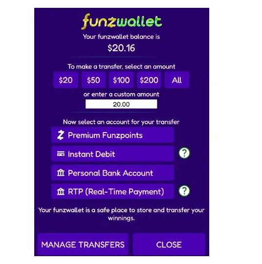 Funzwallet - App screenshot with balance display.