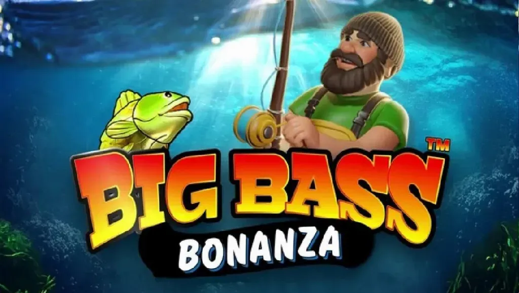 Big Bass Bonanza - Game banner with fishing theme.
