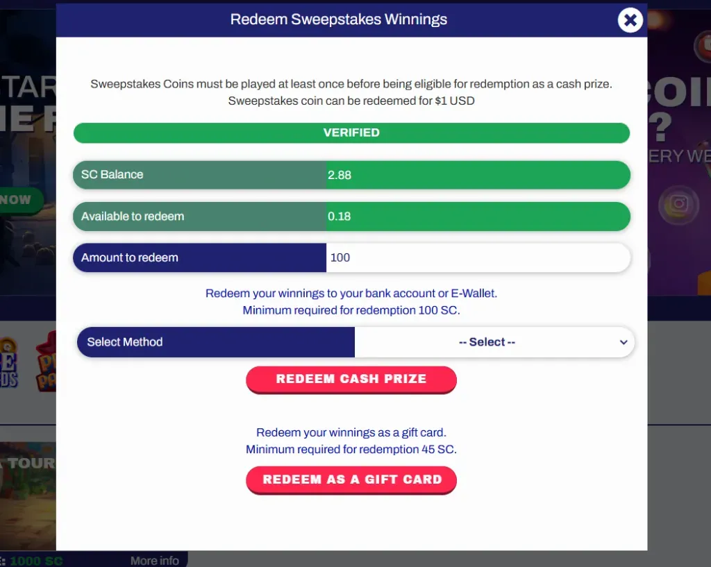 Image 19 - Screenshot with redemption details.