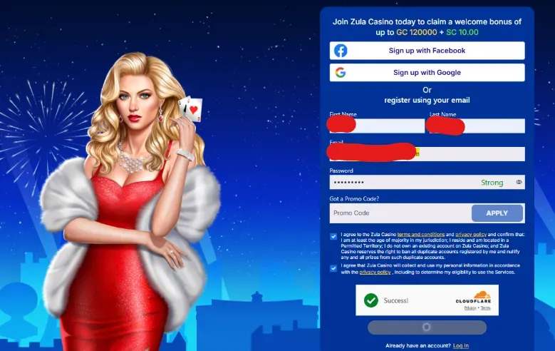 Zula Casino - Banner with glamorous dealer.