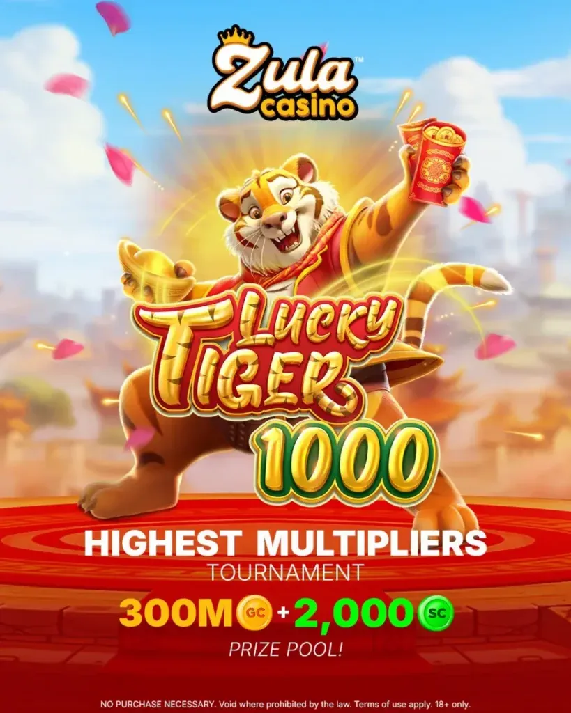 Zula Casino - Banner with Lucky Tiger tournament.