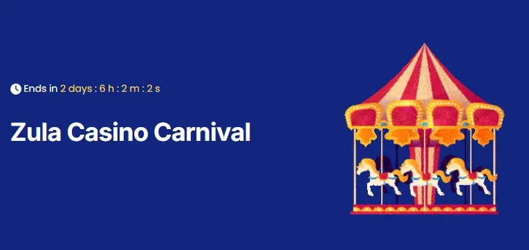 Zula Casino - Banner with carnival carousel.