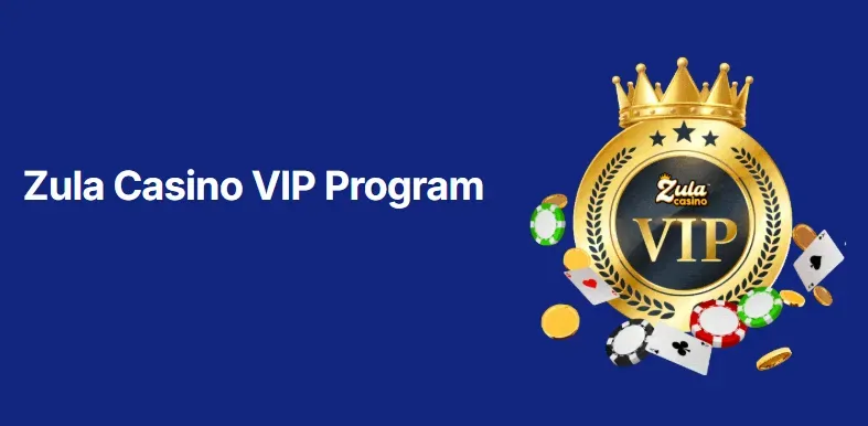 Zula Casino - Banner with VIP Program logo.