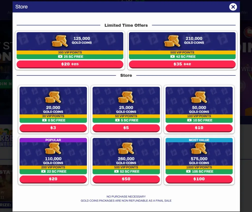 Store - Product photo with gold coin offers.