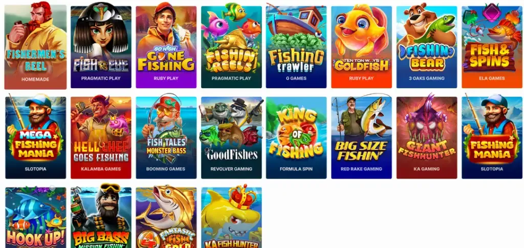 Image 43 - Banner with fishing game icons.