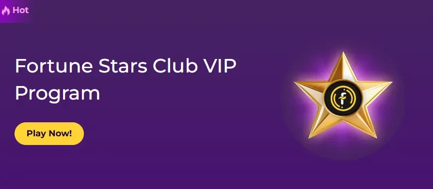 Fortune Stars Club - Banner with VIP star logo.