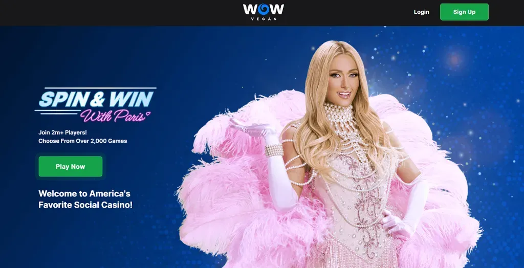 WOW Vegas - Banner with glamorous performer.