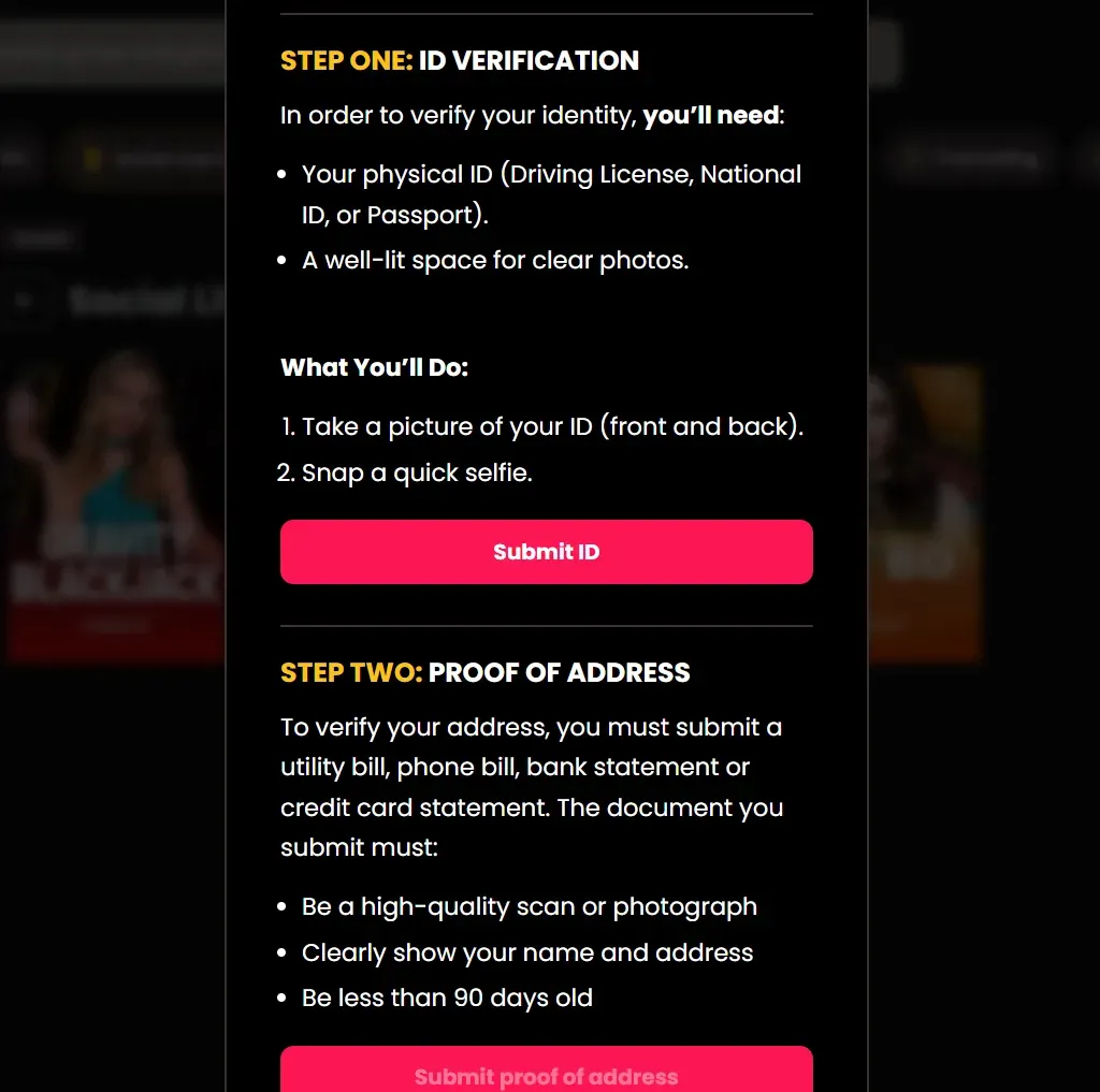 Image 98 - Banner with ID verification steps.