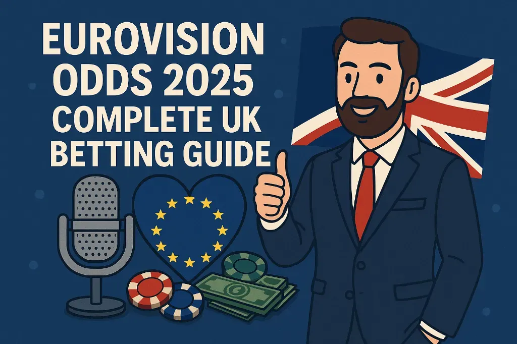 Eurovision Odds 2025 - Banner with betting guide elements.