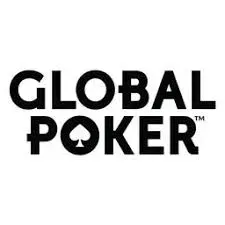 Global Poker - Logo with black text and spade.
