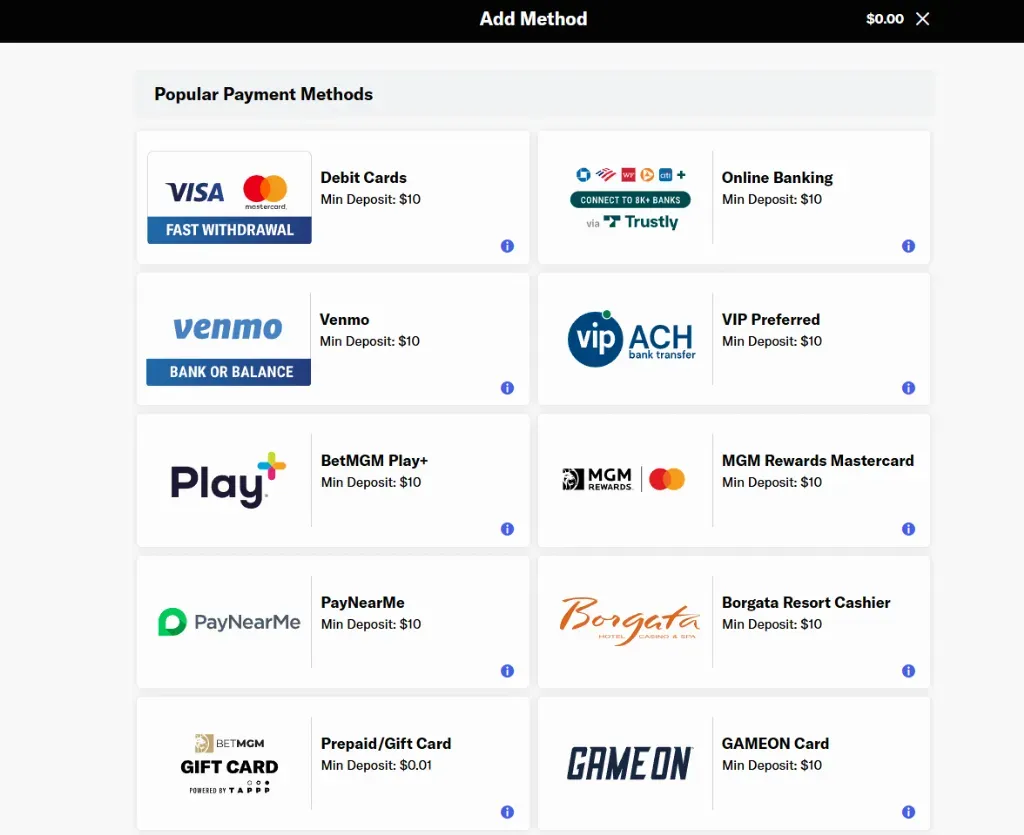 Payment methods - Banner with various options.