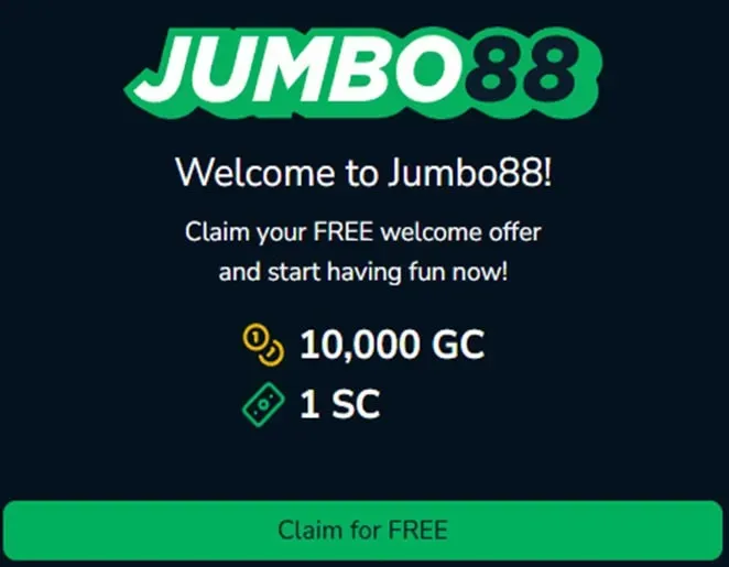Jumbo88 - Banner with welcome offer details.
