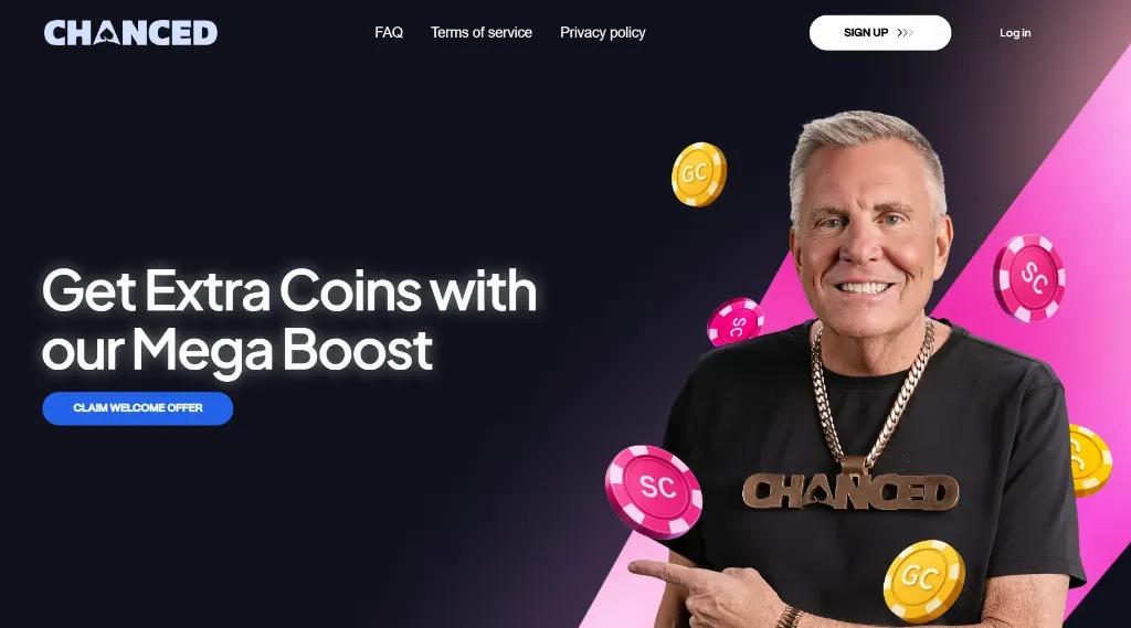 Chanced - Banner with extra coins promotion.