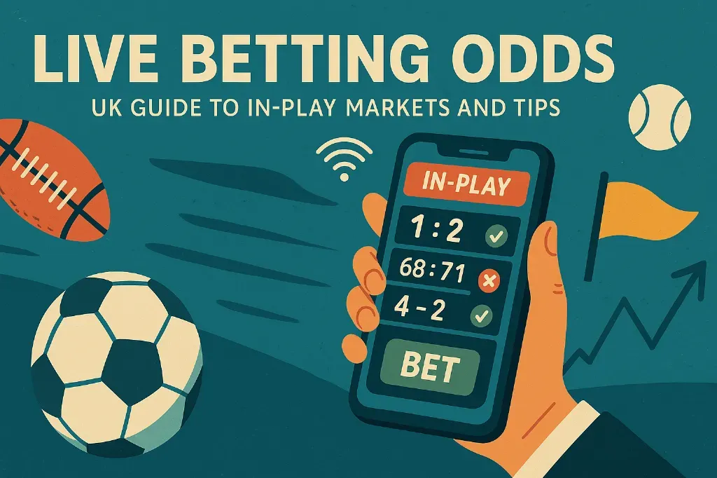 Banner with live betting odds.