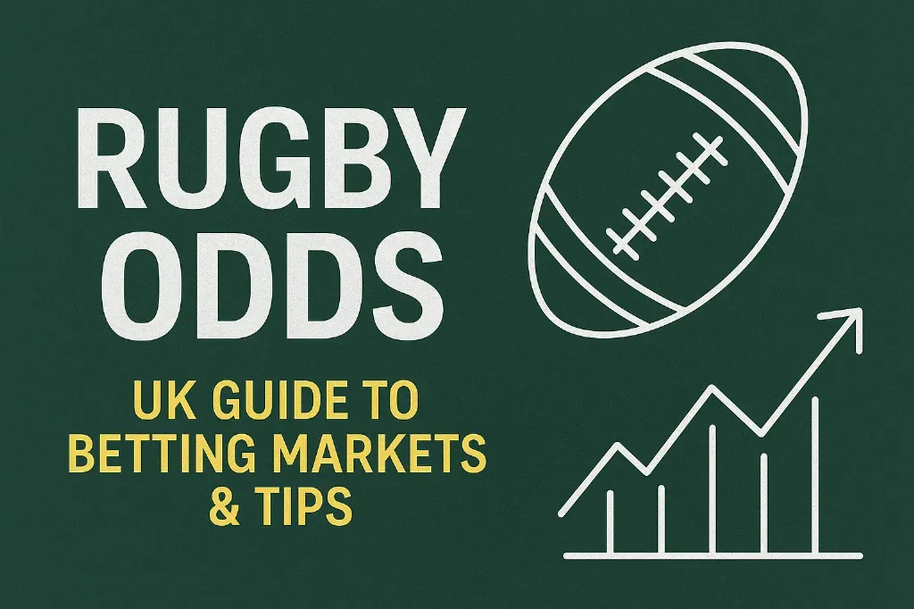 Rugby Odds - Banner with betting tips and graph.