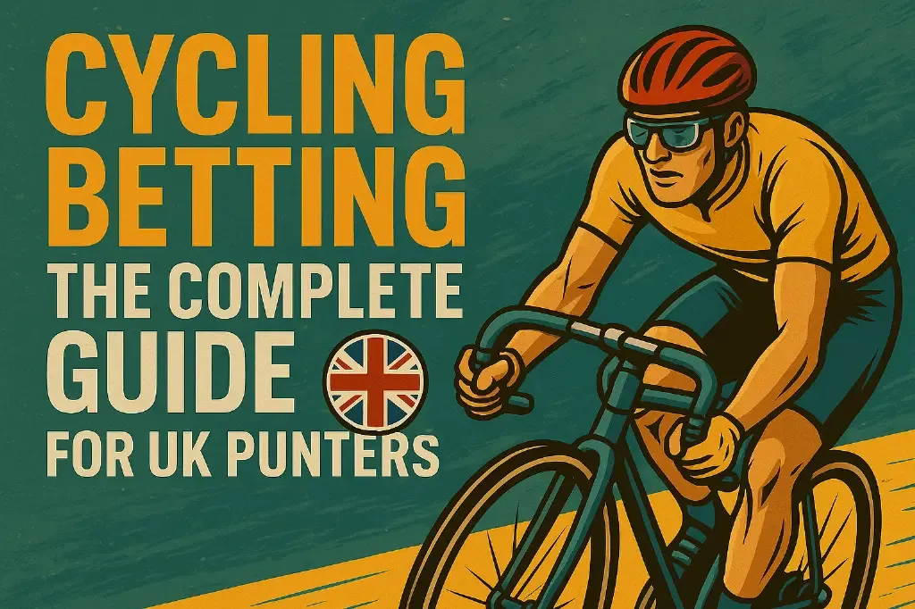 Cycling Betting - Banner with cyclist illustration.