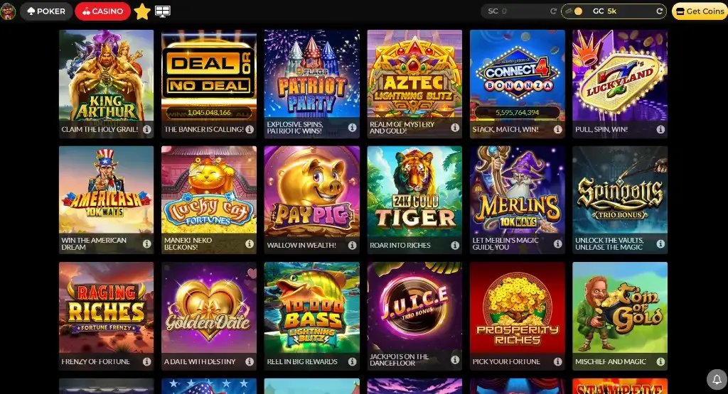 Global Poker - Banner with various game thumbnails.