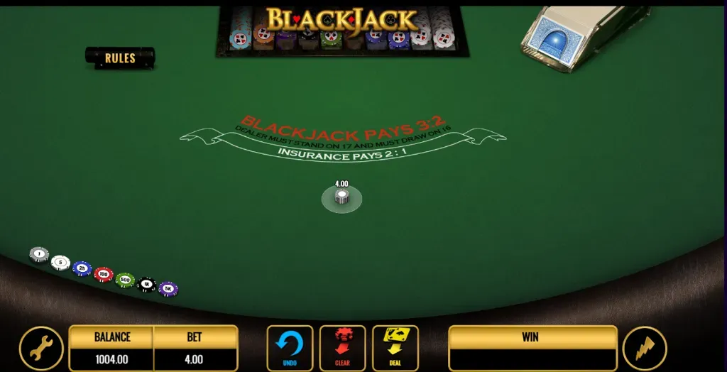 Martingale Blackjack - Product photo with game table.