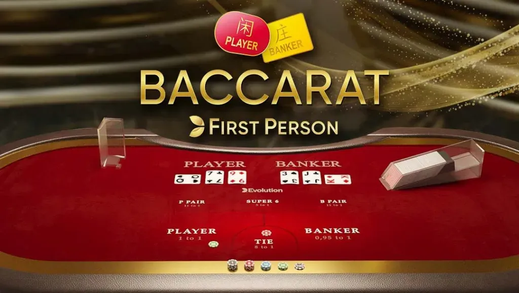 Online Baccarat - Banner with game table layout.