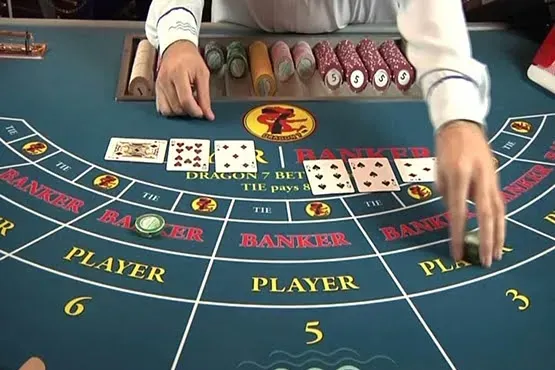 Play Baccarat - Image of a game table setup.