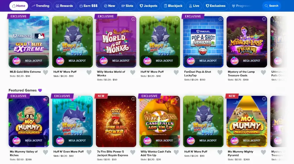 FanDuel - Banner with exclusive casino games.