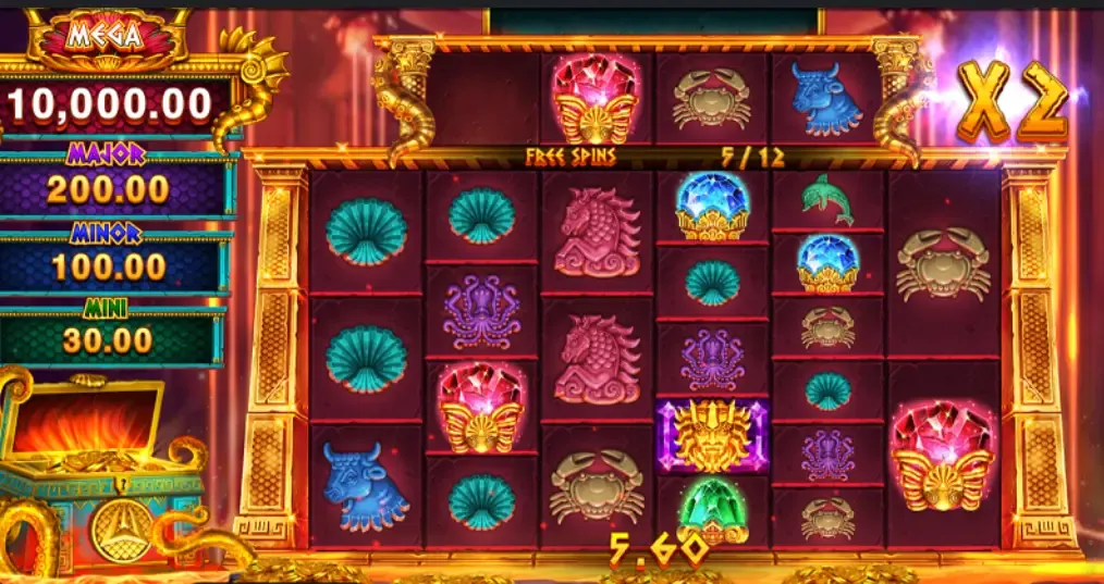 Ancient Fortune - Game screenshot with colorful symbols.
