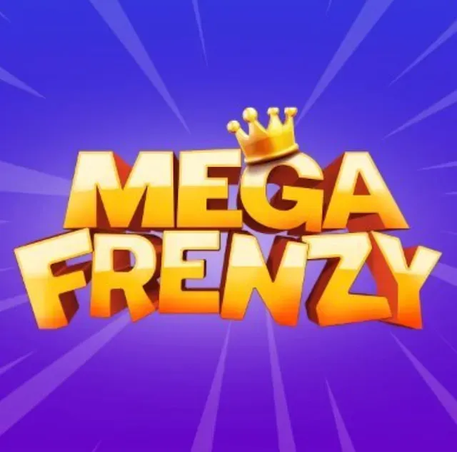 Mega Frenzy - Logo with golden text and crown.