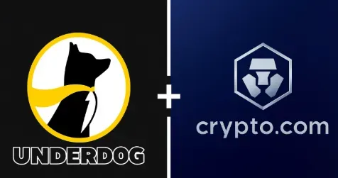 Underdog - Logo with a black background and dog.