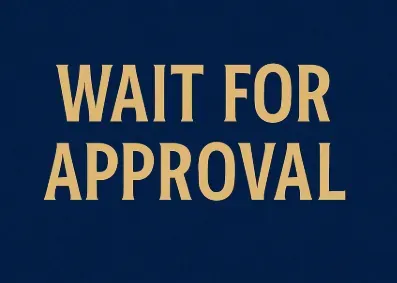 Image 130 - Banner with "Wait for Approval" text.