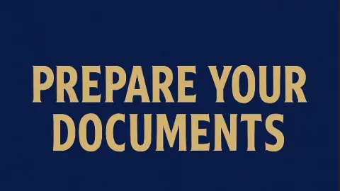 Image 131 - Banner with gold text on blue background.