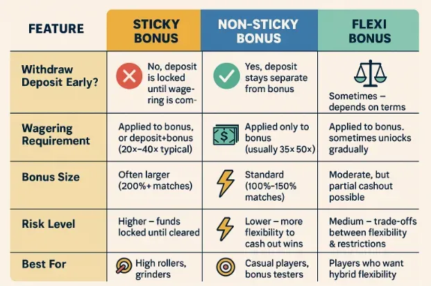 Image 179 - Infographic with bonus types comparison.